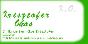 krisztofer okos business card